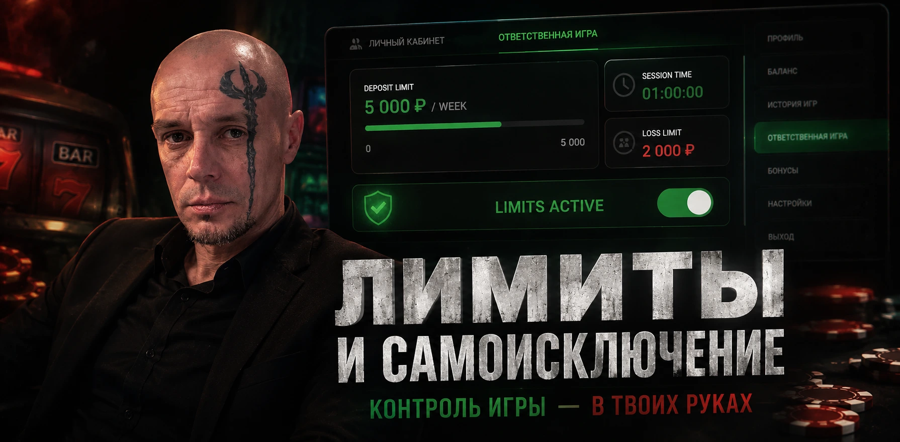 Лимиты и самоисключение в казино.