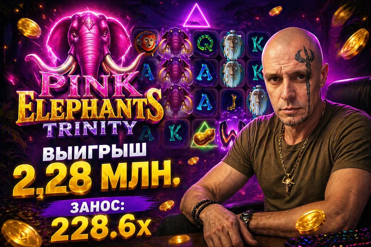 Слот Pink Elephants Trinity от Thunderkick — обзор и занос 2 286 000 рублей