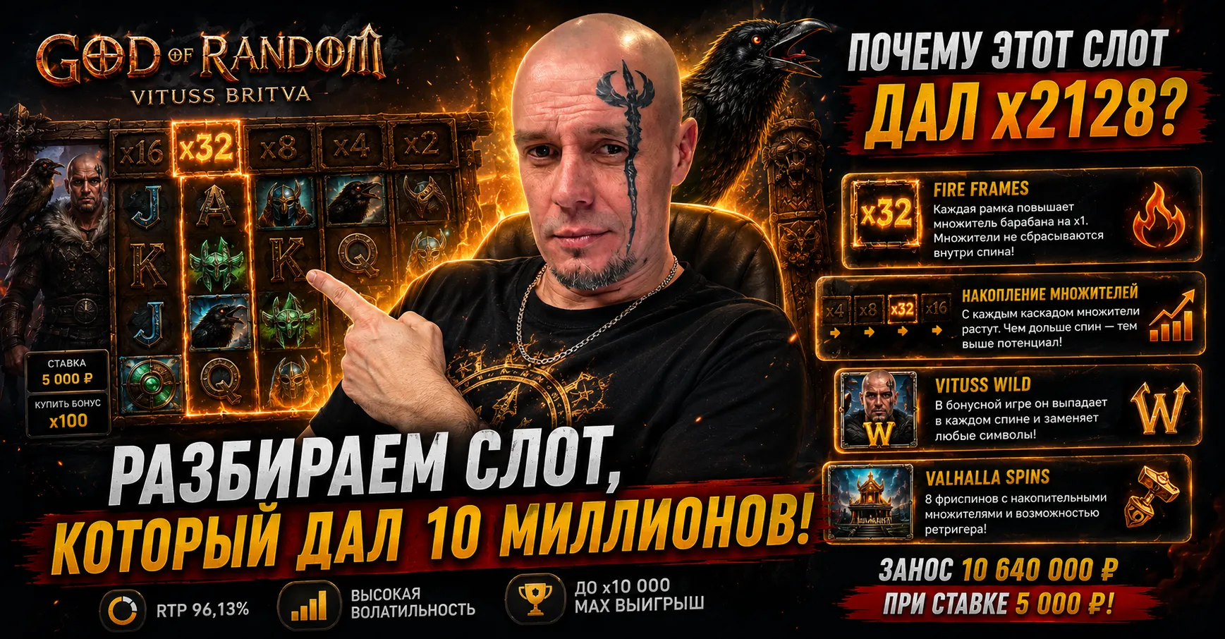God of Random слот — Fire Frames, бонусные спины и максимальный выигрыш ×10 000