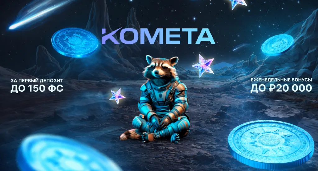 Баннер Казино Комета (KOMETA) — обзор, регистрация и бонусы