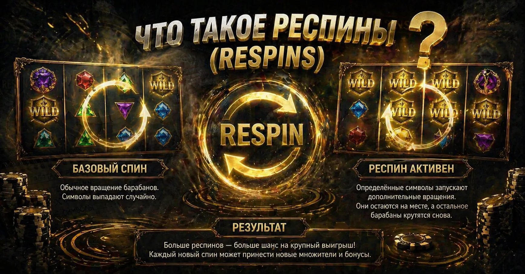 Как работает respin в онлайн-слоте — схема бонусного раунда