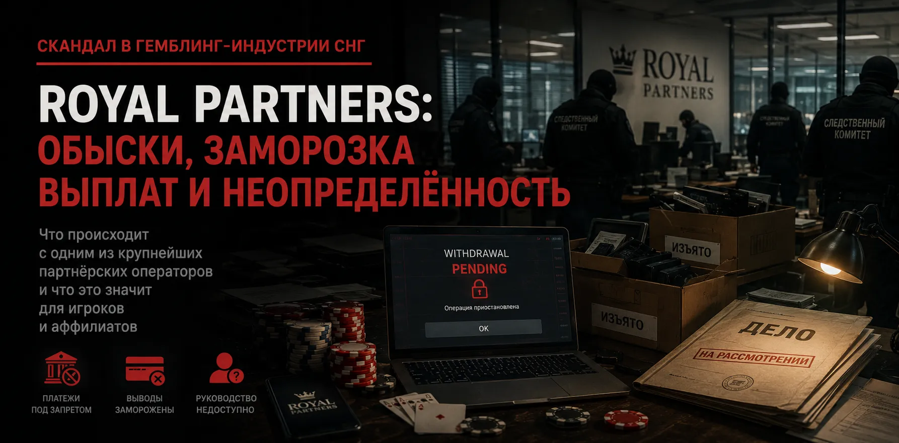 Обыски в офисе Royal Partners в Минске — скандал в iGaming