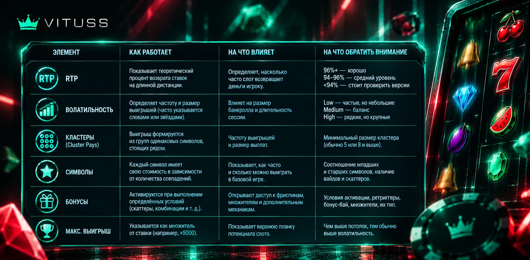 Каскадные выплаты и кластерная система Cluster Pays в слоте.